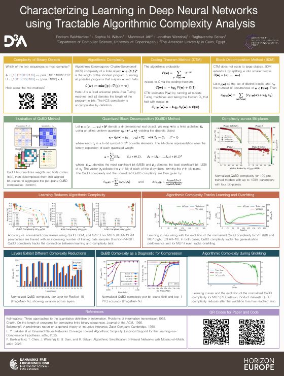 Poster for Characterizing Learning in Deep Neural Networks using Tractable Algorithmic Complexity Analysis